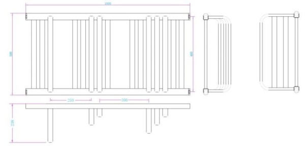 Calorifer de baie Portprosop Step White 100x50cm, Culoare Alb - Img 2