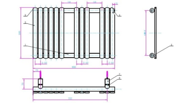 Calorifer Portprosop Flat White 80x50cm, Design Modern, Culoare Alb - Img 3
