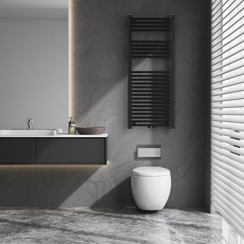 Calorifer vertical GAMA-BL-2 pentru baie 120x50, negru - Img 9
