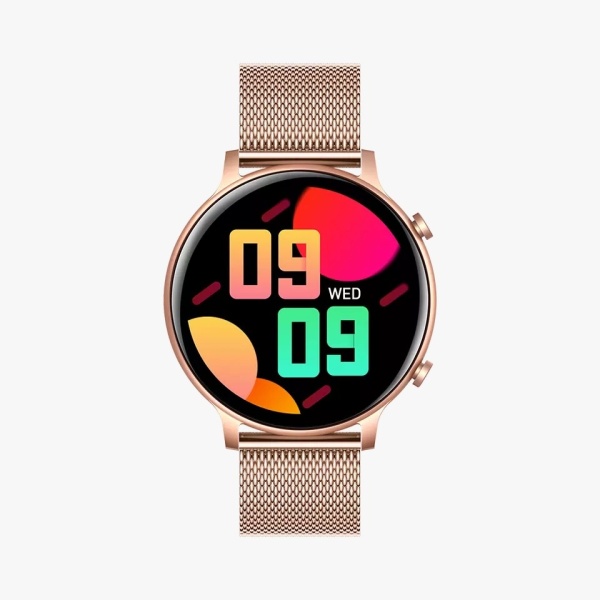 Ceas Smartwatch SeveShop, Rezistent la Apa, Notificari Apeluri, SMS si Social Media, Monitorizare Activitati Fizice, Somn, Ritm Cardiac si Pedometru, Player Muzica, Ecran Tactil si Autonomie Extinsa, Design Elegant, Gold - Img 4