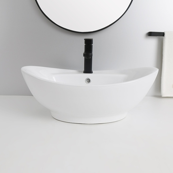 Chiuveta De Blat PRO CLARA, 59x39x 21 Cm, Montaj Pe Blat, Design Deosebit, Forma Rotunda, Ceramica Sanitara, Alb - Img 2