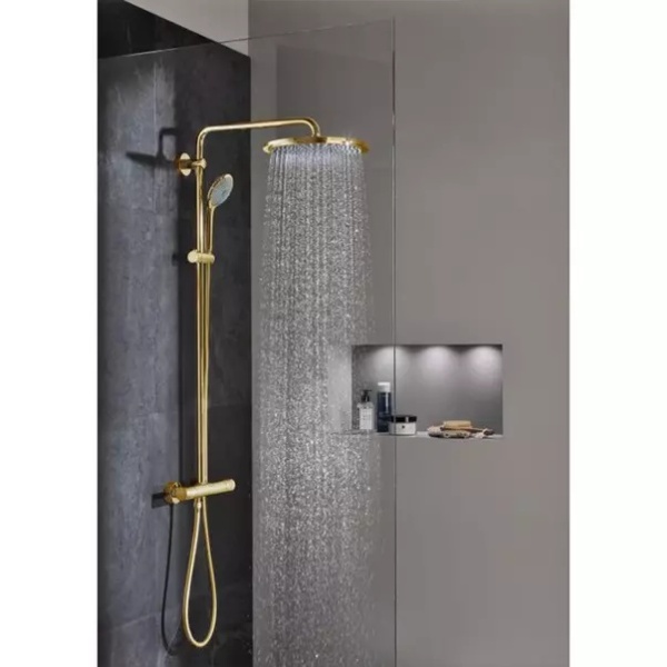 Coloana de dus cu baterie termostatata auriu periat Grohe Euphoria 310 Cool Sunrise - Img 2