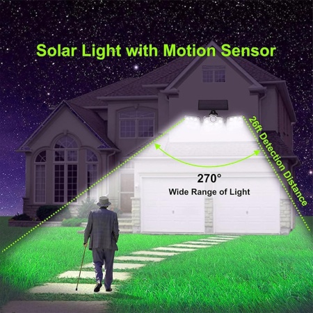 Lampa Solara de Exterior SeveShop 600lm, 3 Moduri de Iluminare, Senzor de Miscare, IP65, Rezistenta la Apa, Acumulator Li-Polymer 2400mAh, Iluminare pentru Curte, Gradina si Terasa, Autonomie 10h, Design Compact, Alb - Img 4