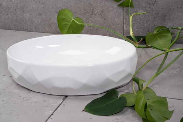 Lavoar ceramic pentru blat REA Maya, Culoare Alb - Img 3