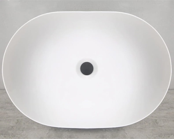 Lavoar de blat ANNA SLIM, Dimensiuni 48 x 35 x 13 cm, Forma Ovala, Ceramica sanitara, Alb - Img 9