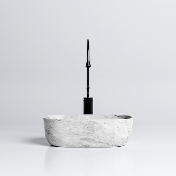 Lavoar pe Blat, Milo, Marmura Ceramica Gri, Dreptunghiular 45,5 X 32,5 X 13,5 cm - Img 8