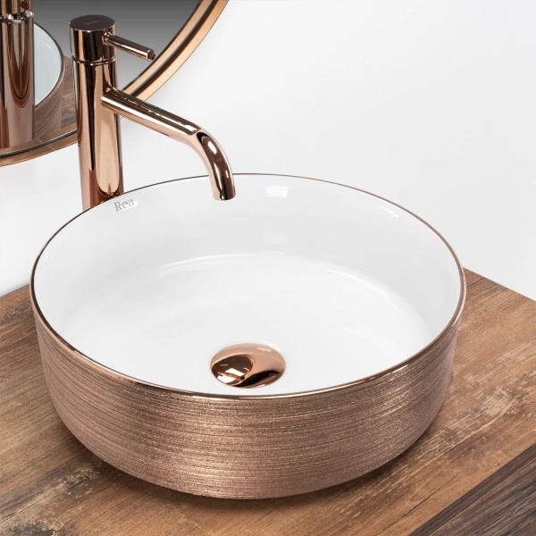 Lavoar pe blat REA SAMI, rose-gold periat - Img 5