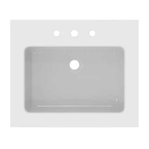 Lavoar pe mobilier Ideal Standard Atelier Extra alb lucios cu 3 orificii baterie 61 cm - Img 4