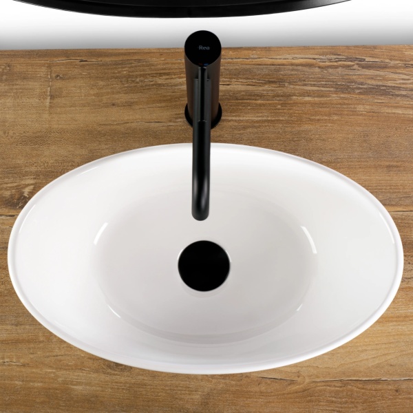 Lavoar pentru baie Rea Kate 36 cm, Cu tip de montare pe blat , Culoare Alb - Img 3