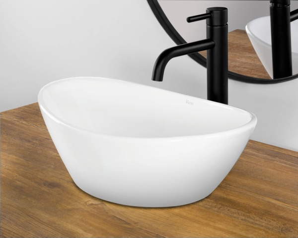 Lavoar pentru baie Rea Kate 45 cm , Cu tip de montare pe blat , Culoare Alb - Img 7