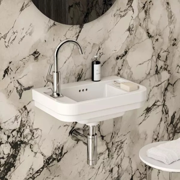 Lavoar suspendat Ideal Standard Atelier Calla alb lucios 50 cm cu 2 orificii baterie - Img 6