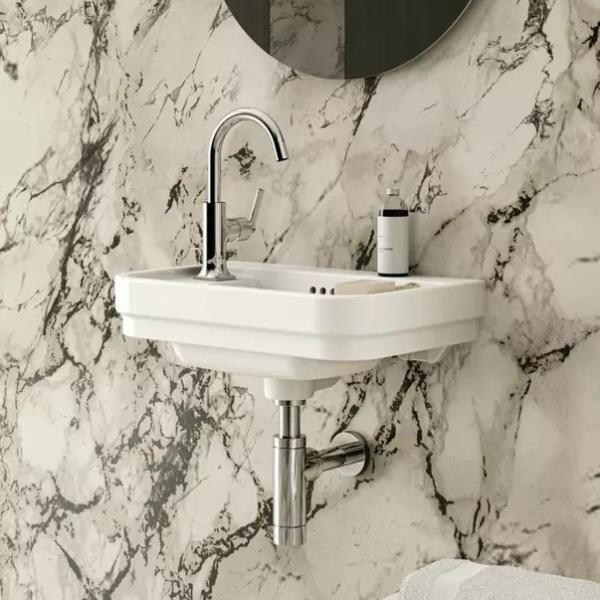 Lavoar suspendat Ideal Standard Atelier Calla alb lucios 50 cm cu orificiu baterie stanga - Img 8