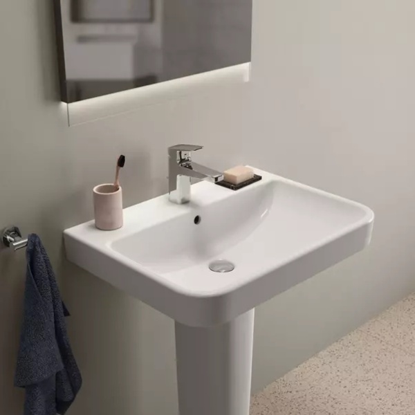 Lavoar suspendat Ideal Standard i.life B alb lucios 55 cm cu orificiu preaplin - Img 7