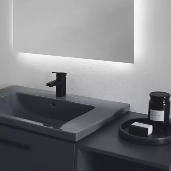 Lavoar suspendat Ideal Standard i.life B gri lucios 81 cm cu orificiu baterie si preaplin - Img 9