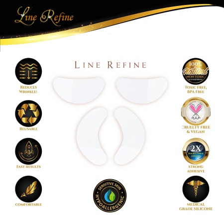 Masca antirid reutilizabila Antiaging REFINE pentru zona ochilor si al gurii, Eye and Smile Pads Anti Wrinkle, din silicon medical, antiinflamator si hidratant - Img 4