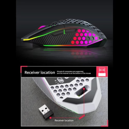 Mouse Wireless Profesional pentru Home &amp; Office ODISSEY LIFE®, Reincarcabil, Iluminare RGB, 9 Butoane, White - Img 5