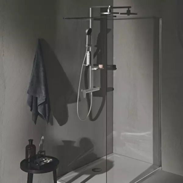 Palarie de dus rotunda din aluminiu Ideal Standard Alu+ argintiu mat 2 functii - Img 3