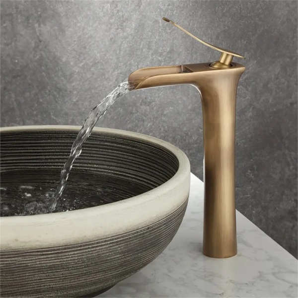 Robinet pentru lavoar Rea Laguna antique Brush Gold high - Img 4