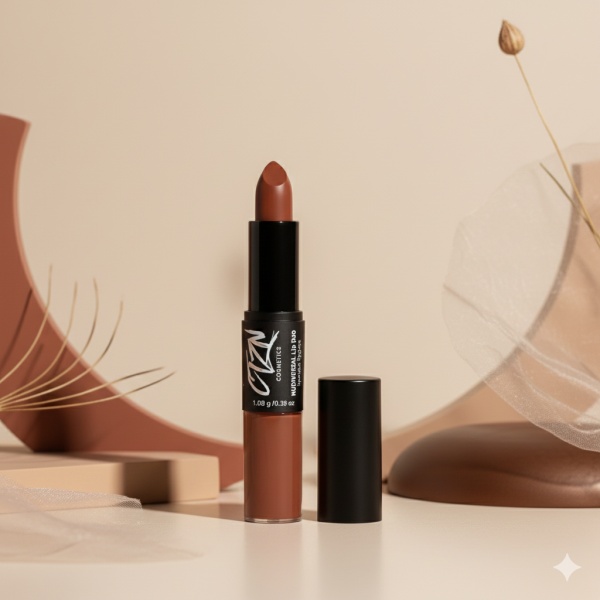 Ruj si creion de buze CTZN, Nudiversal Lip Duo, rezistent la apa, cu unt de mango salbatic, Milano - Img 5