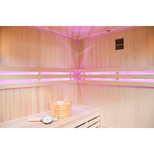 Sauna finlandeza la temperaturi inalte cu soba 6kW pentru 4-5 persoane Oslo 150 x 150 cm - Img 6