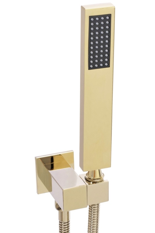 Set Baterie Dus Cu Termostat 2 Functii REA DAVIS L.GOLD, Montaj In Perete, Para Patrata Tip Ploaie 30 X 30 Cm, 2 Functii , Finisaj Auriu - Img 7