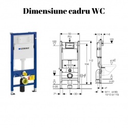 Set Bideu si Vas WC PRO GEBERIT, suspendat, ceramica sanitara, Vas WC SONATA Clementina RIMLESS + Bideu + Capac Soft-Close SLIM PREMIUM + Cadru + Clapeta - Img 12