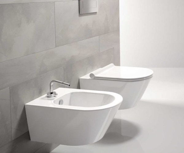 Set Bideu si Vas WC PRO MOUSE SONET 50cm RIMLESS, montaj suspendat, ceramica sanitara, Capac Soft-Close inclus - Img 2