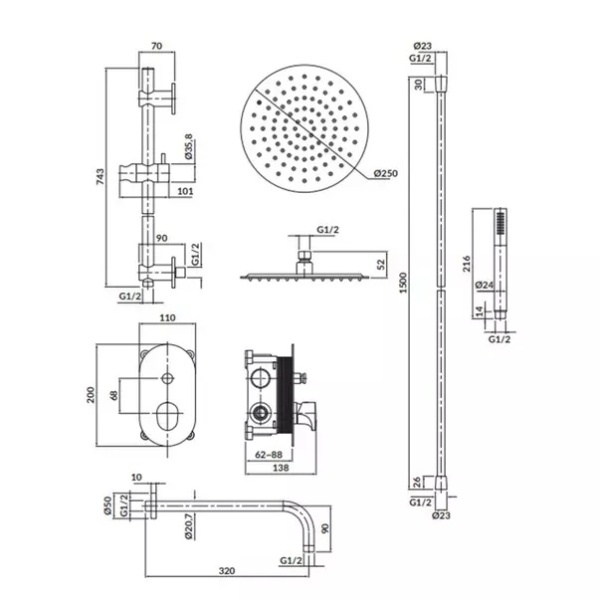 Set de dus auriu Cersanit Inverto B262 - Img 2