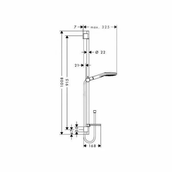 Set de dus cu bara Hansgrohe Raindance Select E120 90 cm crom 3 functii - Img 2