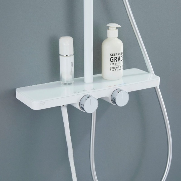 Set de dus F13-WH, Dus cu efect de ploaie, Culoarea Alb - Img 3