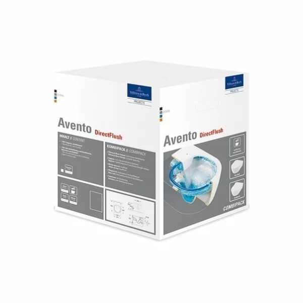 Set vas wc si bideu suspendat Villeroy&amp;Boch Avento Direct Flush cu capac slim soft close - Img 2