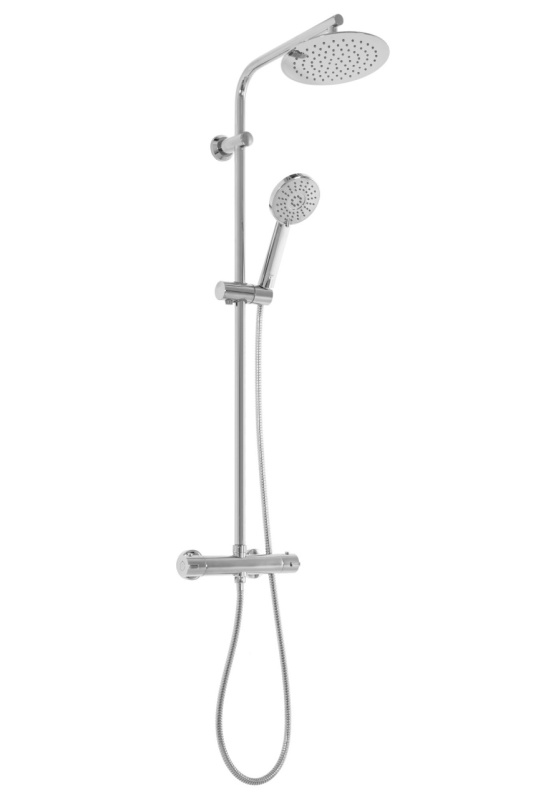 Sistem Complet De Dus Cu Termostat REA BLISS, Montaj Pe Perete, Para Rotunda Tip Ploaie 20 X 20 Cm, 2 Functii , Finisaj Crom - Img 4