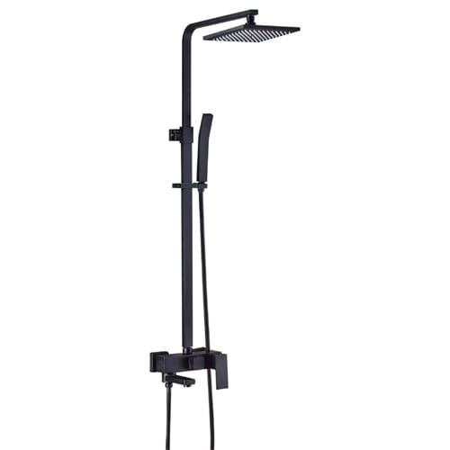 Sistem Complet De Dus PRO Black, Montaj Pe Perete, Para Patrata Tip Ploaie 20x20 Cm, 3 Functii De Curgere A Apei, Finisaj Negru Mat - Img 4