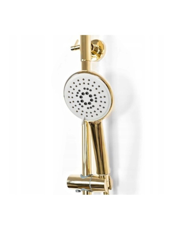 Sistem dus cu termostat REA ERA Vincent, dus tip ploaie 25x25, dus de mana, design modern, finisaj L.Gold - Img 2