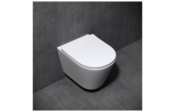 Vas WC PRO SONATA Clementina, Suspendat, Ceramica, 48 x 37 x 37 cm, scaun duroplast soft close, Alb - Img 3