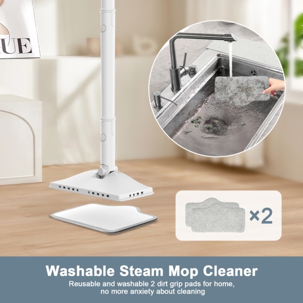 Aparat Curatat Aburi SeveShop® Teendow SC-05 1200W, Mop Cu Aburi Portabil 2 Bar, Incalzire Rapida 60s, Mop Electric Multifunctional 350ml, Abur 100-115°C, Curatare Fara Detergenti Pentru Gresie, Parchet, Covoare, Aparat Curatat Aburi Profesional - Img 6