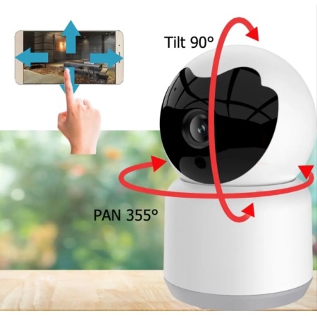Baby Monitor SeveShop, Wireless, FullHD 1080p, Rotire 360°, Monitorizare Video / Audio Bebelusi, Vedere Nocturna Infrarosu, Senzor si Alarma Miscare, Auto Tracking, Sunet Bidirectional, Adaptor, Cablu USB, HigroTermometru inclus, Alb - Img 2