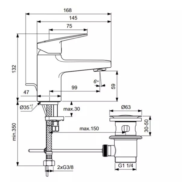Baterie lavoar cu monocomanda Ideal Standard Ceraplan BD273AA - Img 4