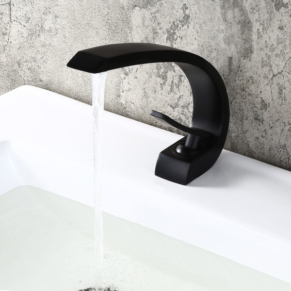 Baterie Lavoar PRO Excito Black, Montaj Pe Chiuveta, Capat Fix, Inaltime 19 Cm, Finisaj Negru Mat - Img 3