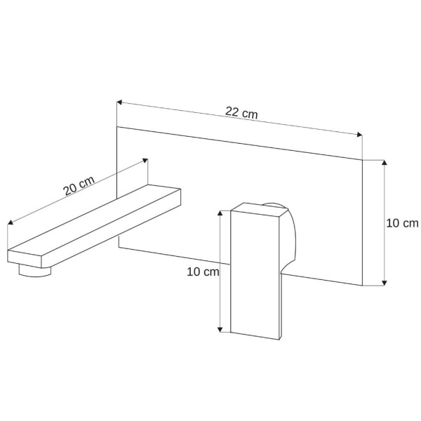 Baterie lavoar PRO QUADRO BLACK,montaj incastrat in perete, finisaj Negru , design minimalist - Img 5