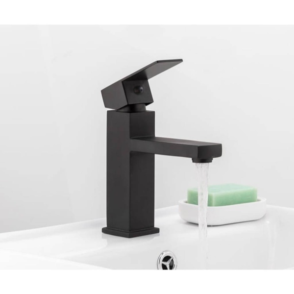 Baterie lavoar PRO QUADRO Low 3020-A, Montaj pe blat, inaltime 18cm, finisaj Negru Mat - Img 3