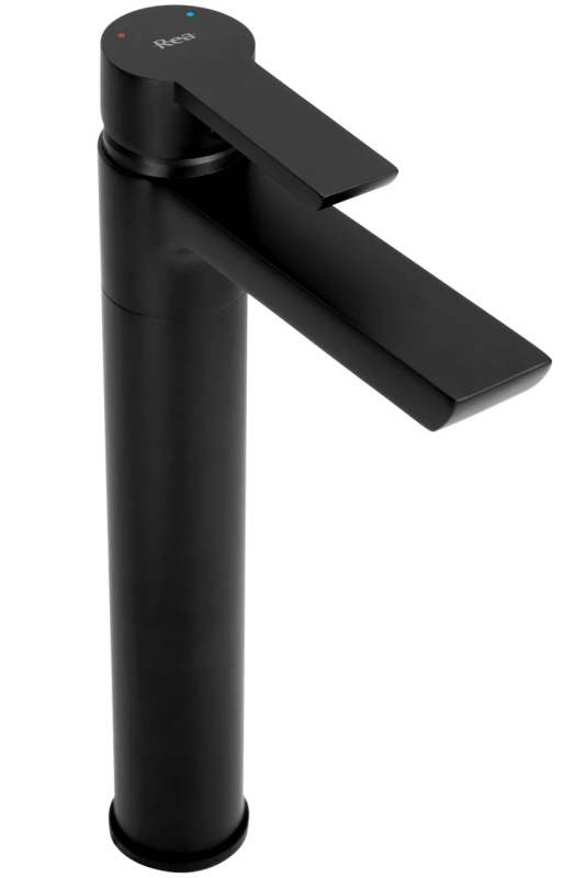 Baterie Lavoar REA ARGUS BLACK HIGH, Montaj Pe Blat, Capat Fix, Monocomanda, Inaltime 28.5 Cm, Finisaj Negru Mat - Img 5