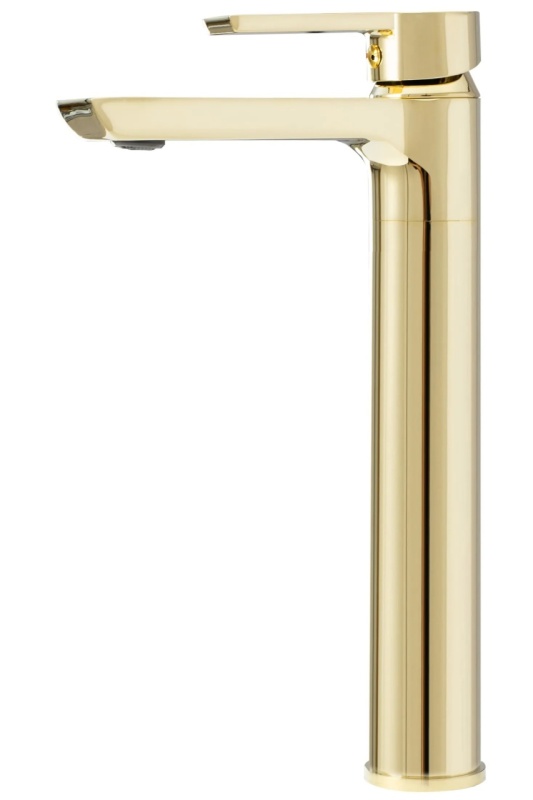 Baterie Lavoar REA ARGUS GOLD HIGH, Montaj Pe Lavoar, Capat Fix, Monocomanda, Inaltime 28.5 Cm, Culoare Auriu, Finisaj Lucios - Img 2