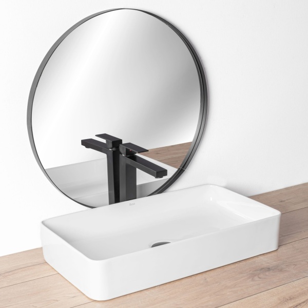 Baterie Lavoar REA FENIX BLACK, Montaj Pe Blat, Inaltime 27 Cm, Finisaj Negru Mat - Img 4