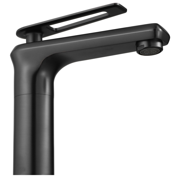 Baterie Lavoar REA ROMANO BLED OLD BLACK LOW , Montaj Pe Blat, Capat Fix, Inaltime 15 Cm, Finisaj Negru Mat - Img 6