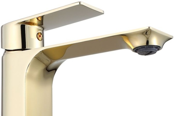Baterie Lavoar REA URBAN GOLD HIGH, Montaj Pe Blat, Capat Fix, Inaltime 29 Cm, Finisaj Auriu - Img 3