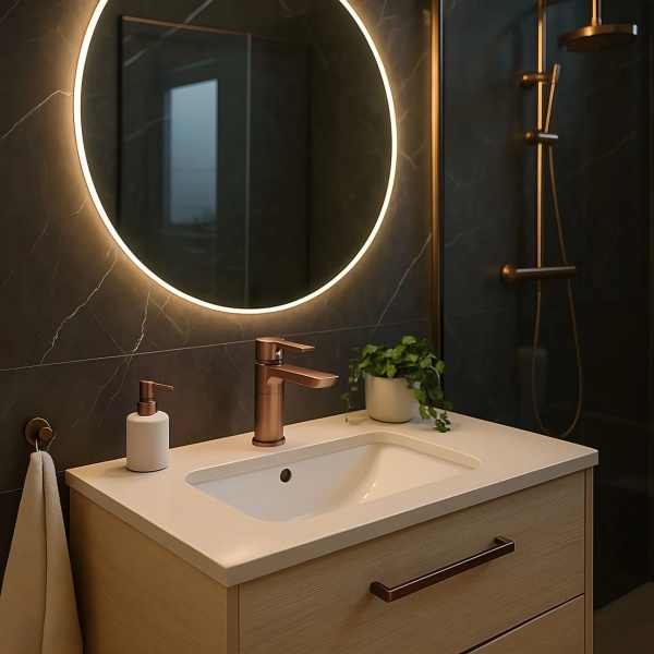 Baterie pentru lavoar low Argus , Culoare Cupru Periat - Img 3
