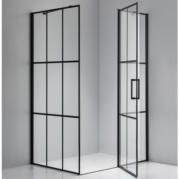 Cabina de dus BS03C Dreptunghiulara, Design Modern 120x90cm, Culoare Negru - Img 6