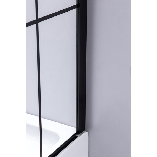 Cabina de dus BS06B Pentagonala, Design Modern 90x90cm ,Culoare Negru , Cu Cadita de dus , Culoare Alb - Img 6