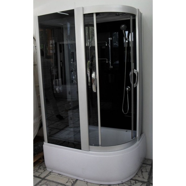Cabina de dus cu Hidromasaj 120x85cm, Design Modern, Dreapta, Culoare Crom/Alb - Img 2